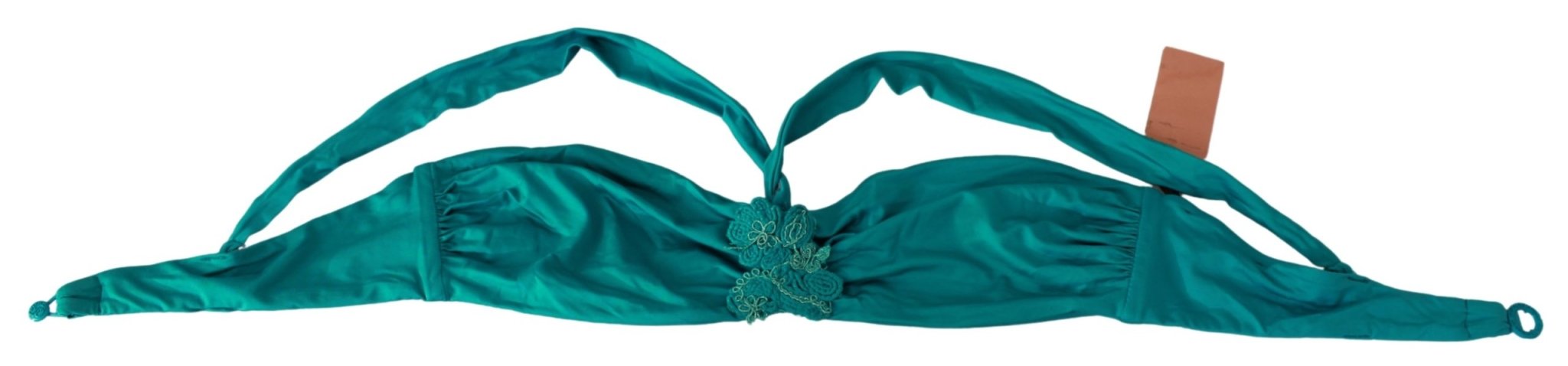 PINK MEMORIES Blue Green Nylon Bikini Tops Swimsuit Beachwear - Fizigo