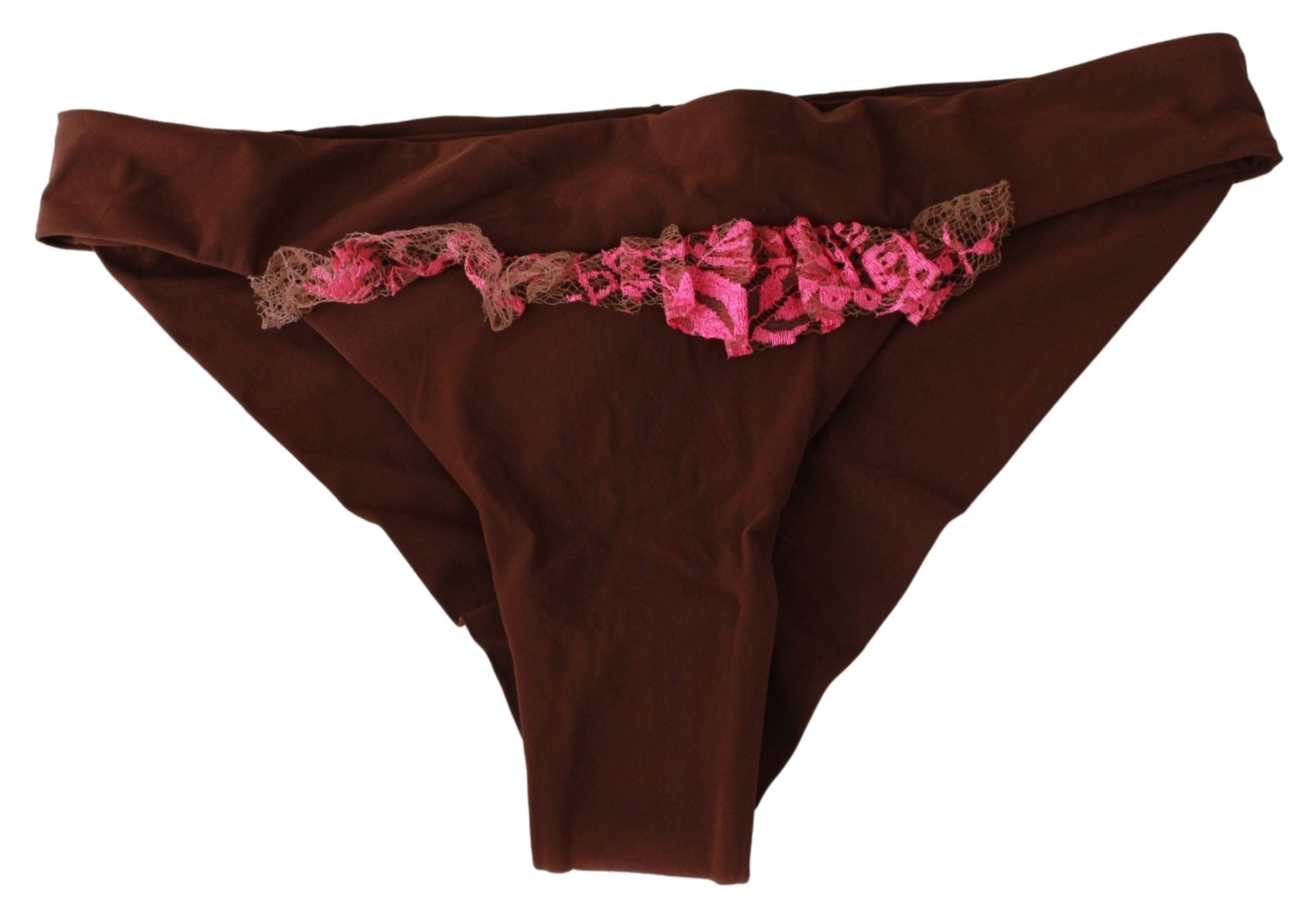 PINK MEMORIES Pink Brown Two Piece Swimsuit Beachwear - Fizigo