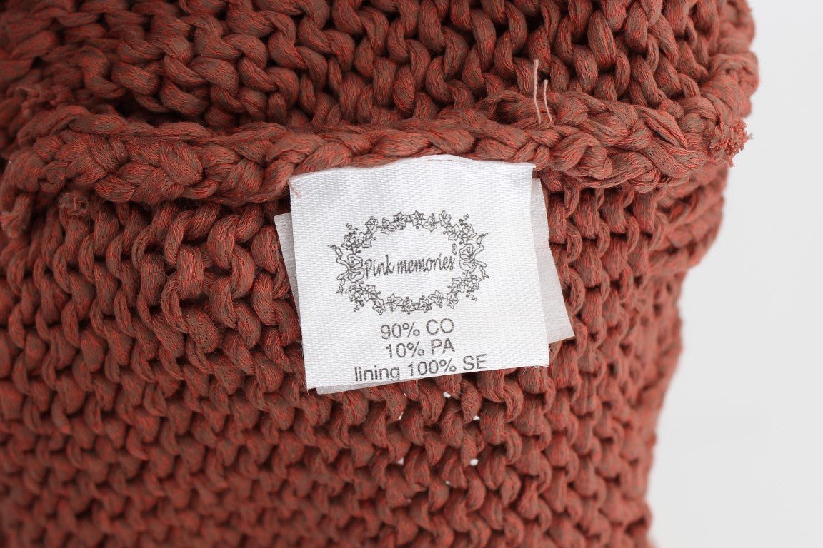 PINK MEMORIES Red Cotton Blend Knitted Sleeveless Sweater - Fizigo
