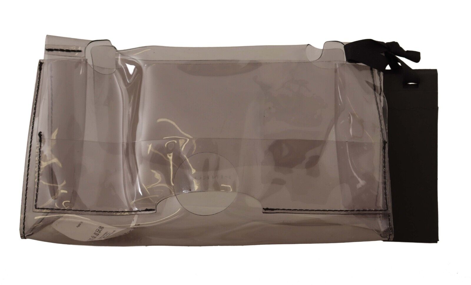 PINKO Black Clear Plastic Transparent Pouch Purse Clutch Bag - Fizigo