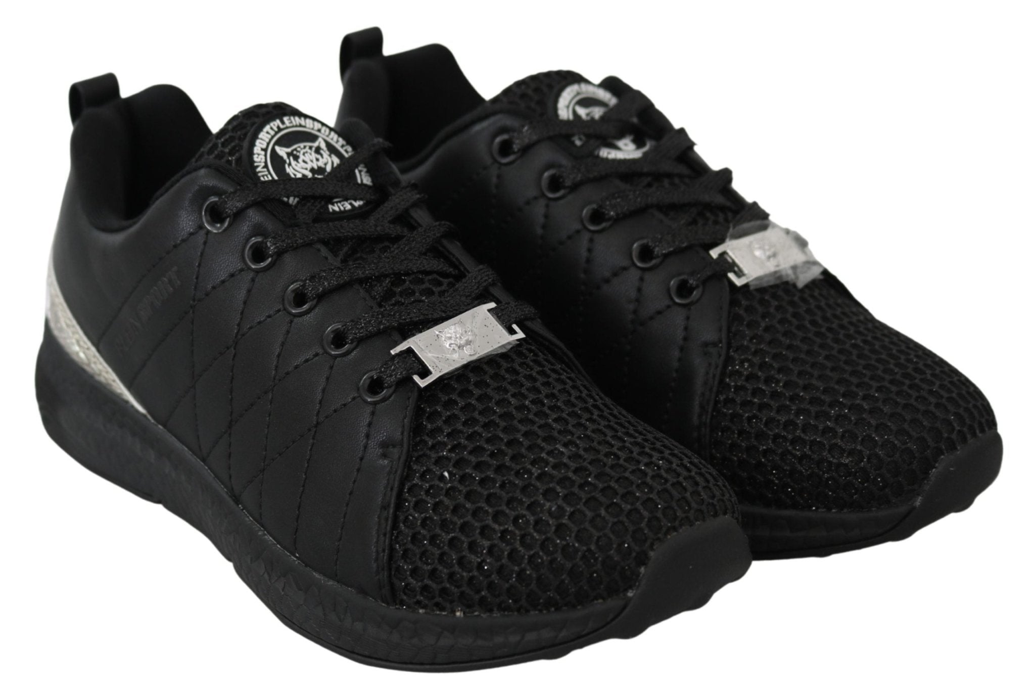 Plein Sport Black Polyester Runner Gisella Sneakers Shoes - Fizigo