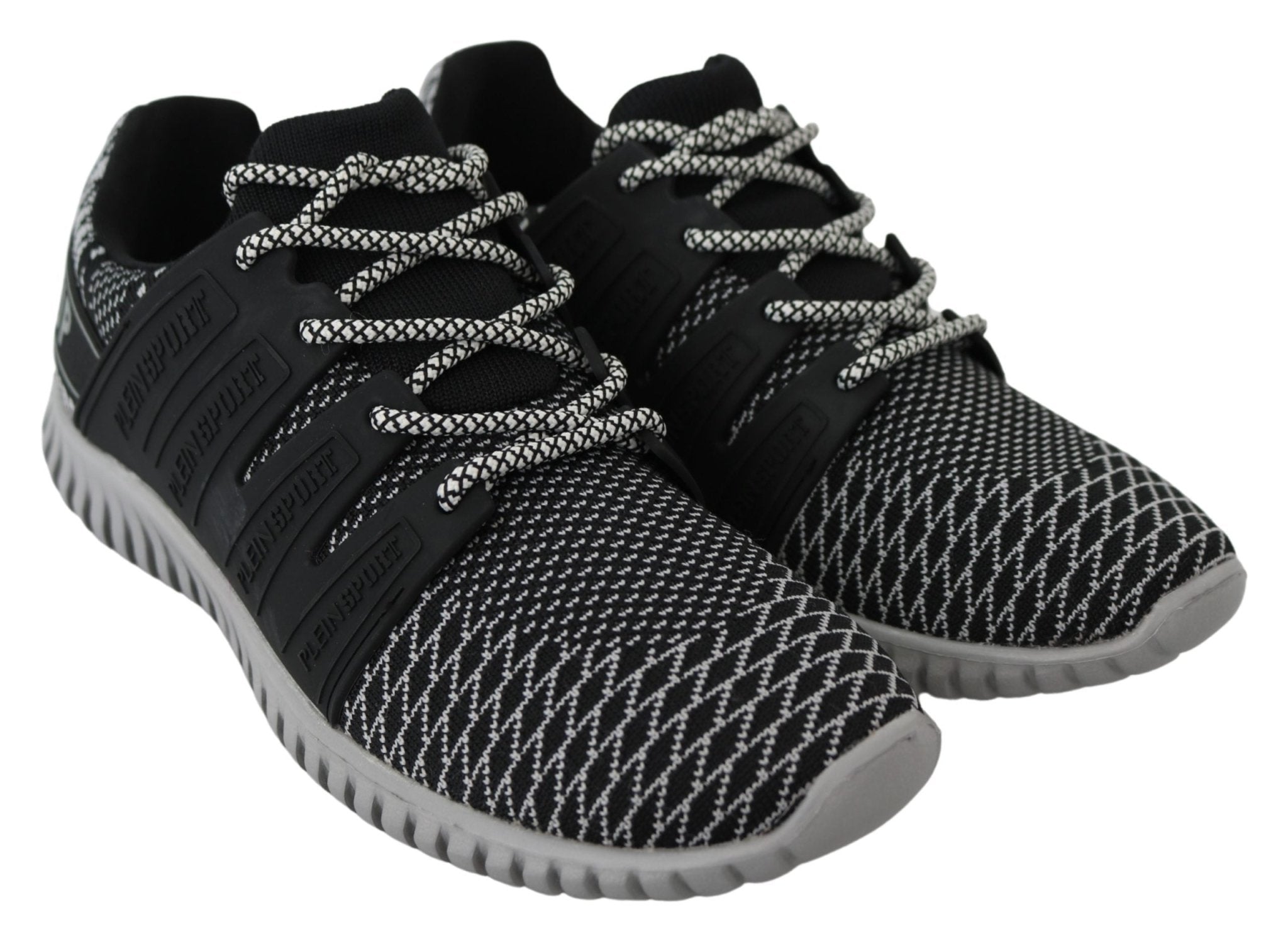 Plein Sport Black Polyester Runner Mason Sneakers Shoes - Fizigo