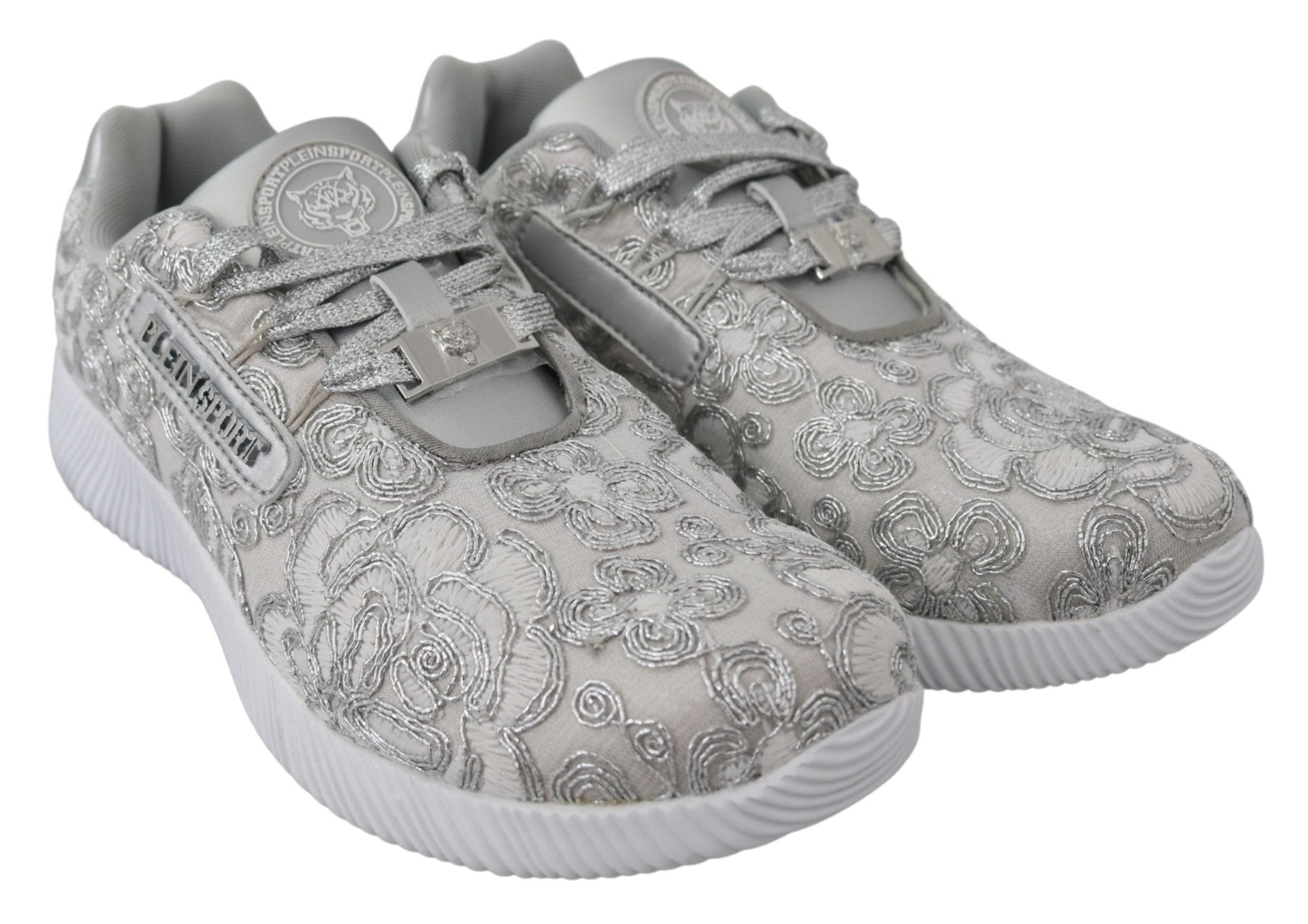 Plein Sport Silver Polyester Runner Joice Sneakers Shoes - Fizigo