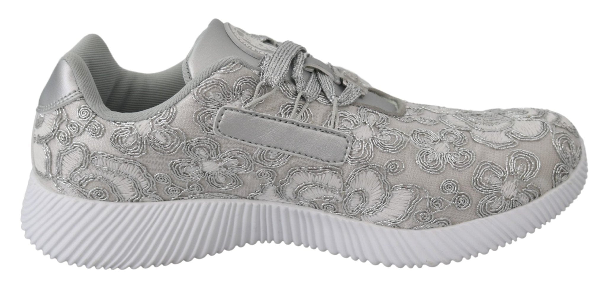 Plein Sport Silver Polyester Runner Joice Sneakers Shoes - Fizigo