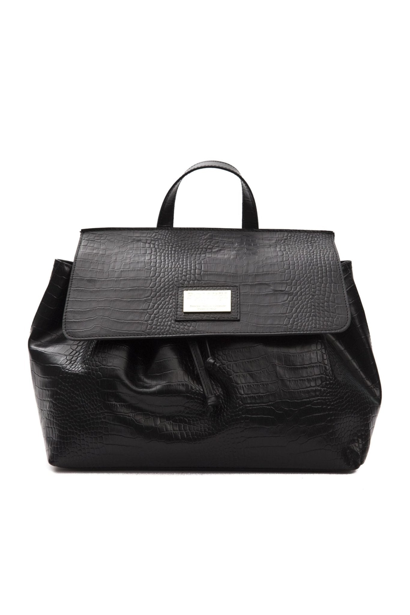 Pompei Donatella Black Leather Handbag - Fizigo