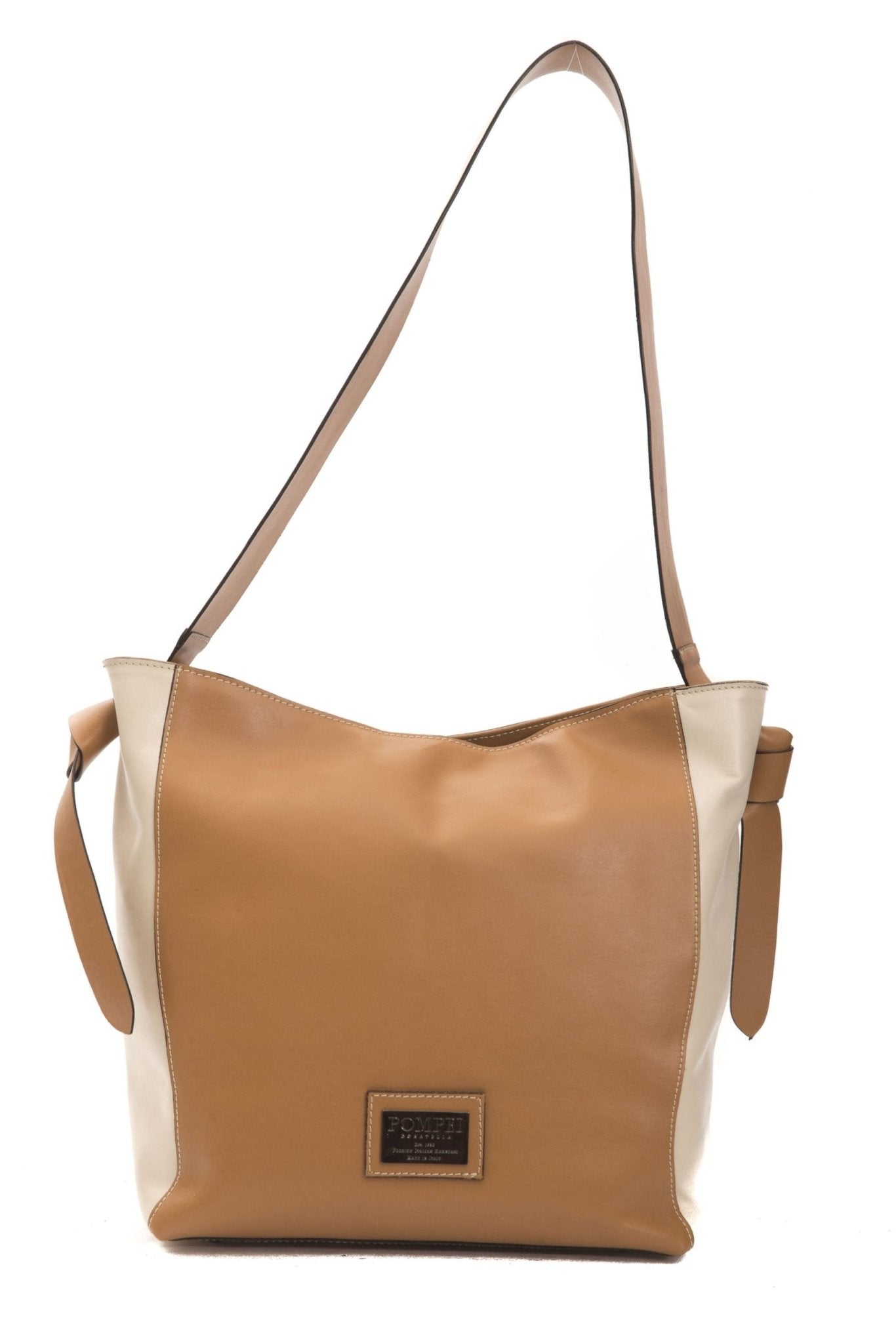 Pompei Donatella Brown Leather Shoulder Bag - Fizigo