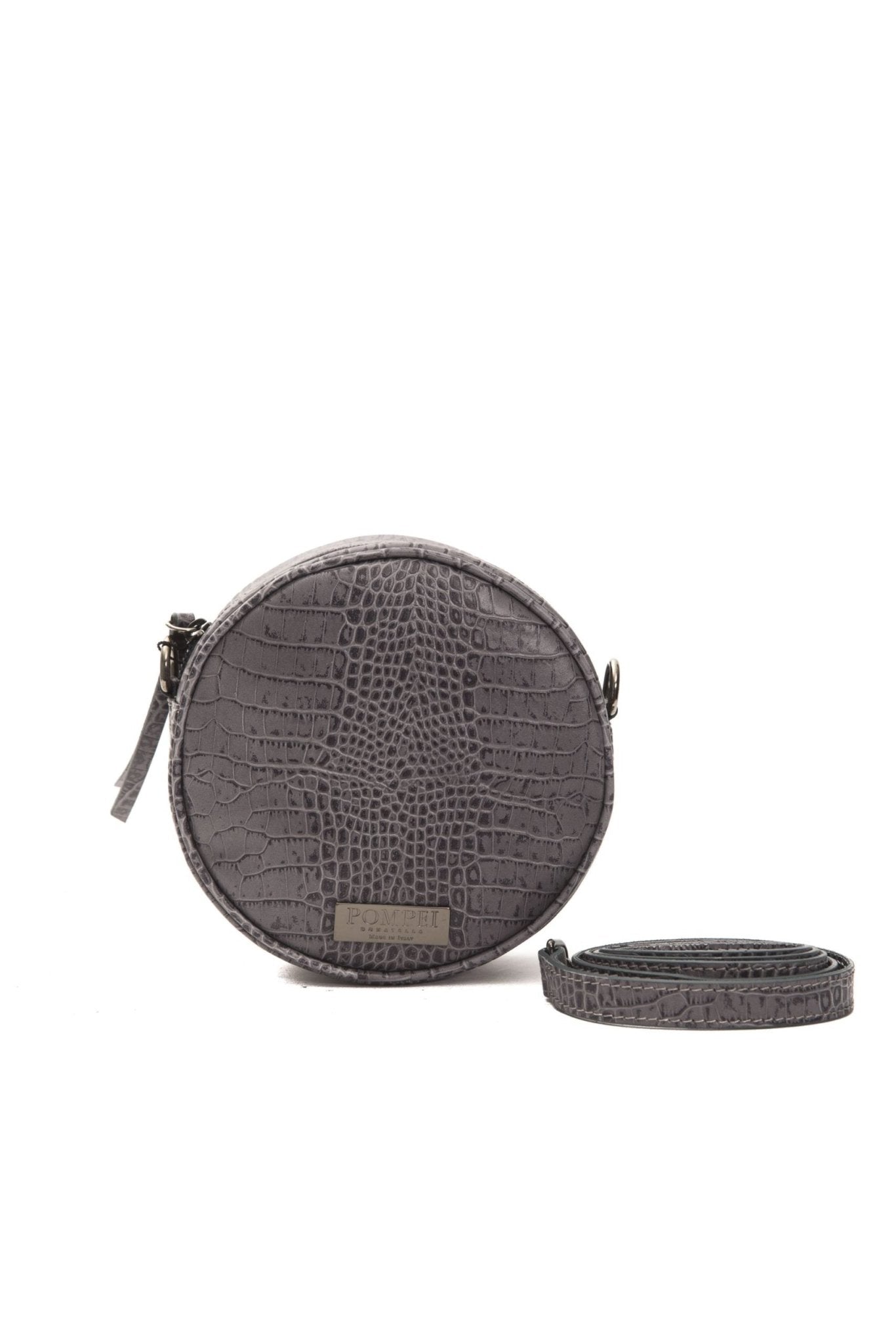 Pompei Donatella Gray Leather Crossbody Bag - Fizigo