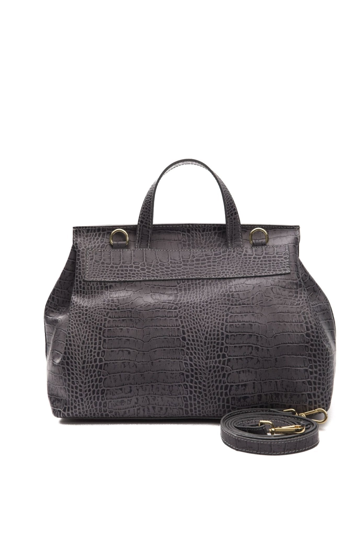 Pompei Donatella Gray Leather Handbag - Fizigo