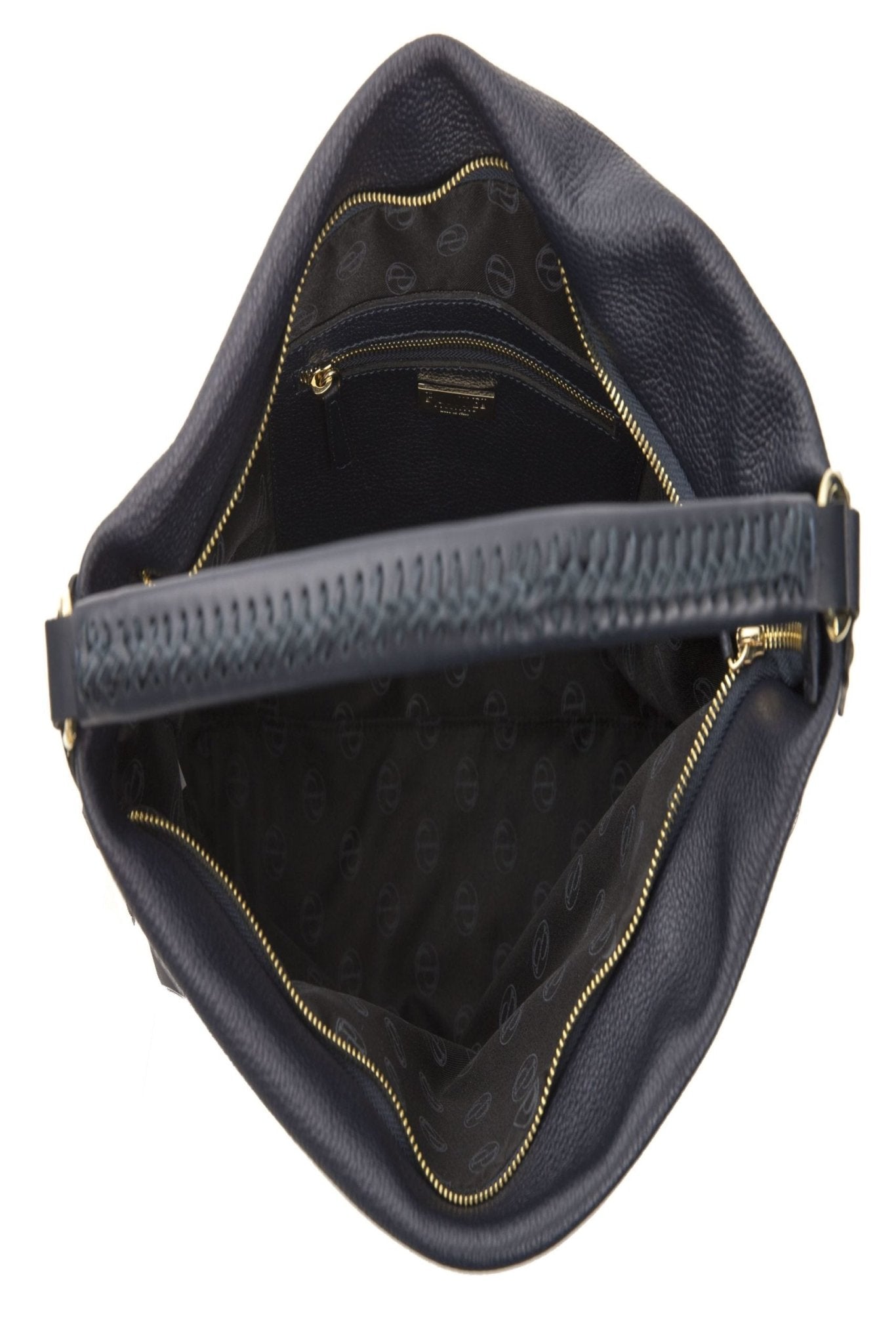 Pompei Donatella Gray Leather Shoulder Bag - Fizigo