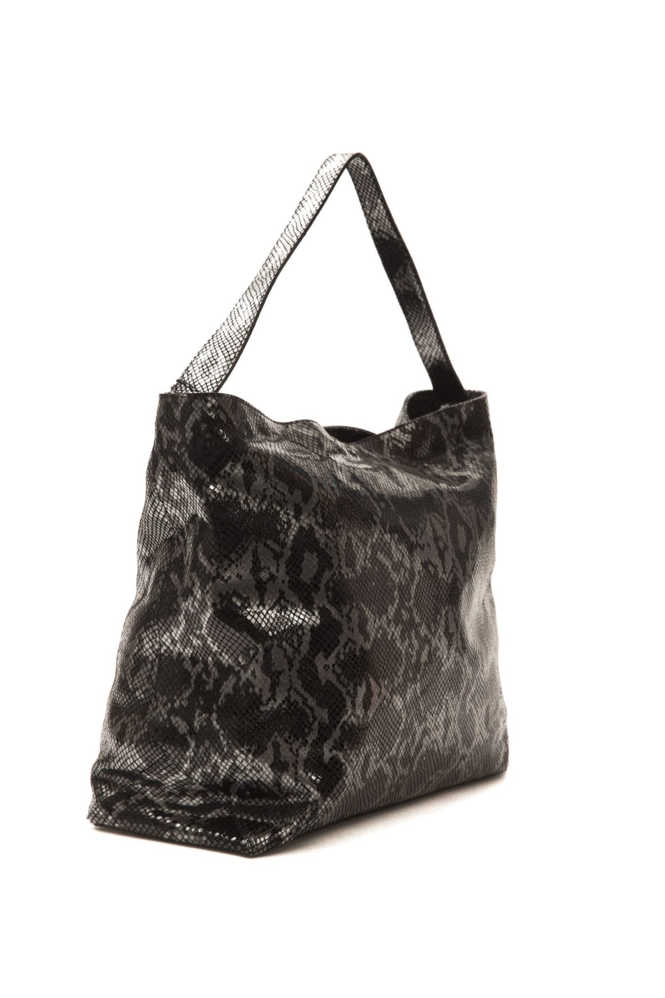 Pompei Donatella Gray Leather Shoulder Bag - Fizigo