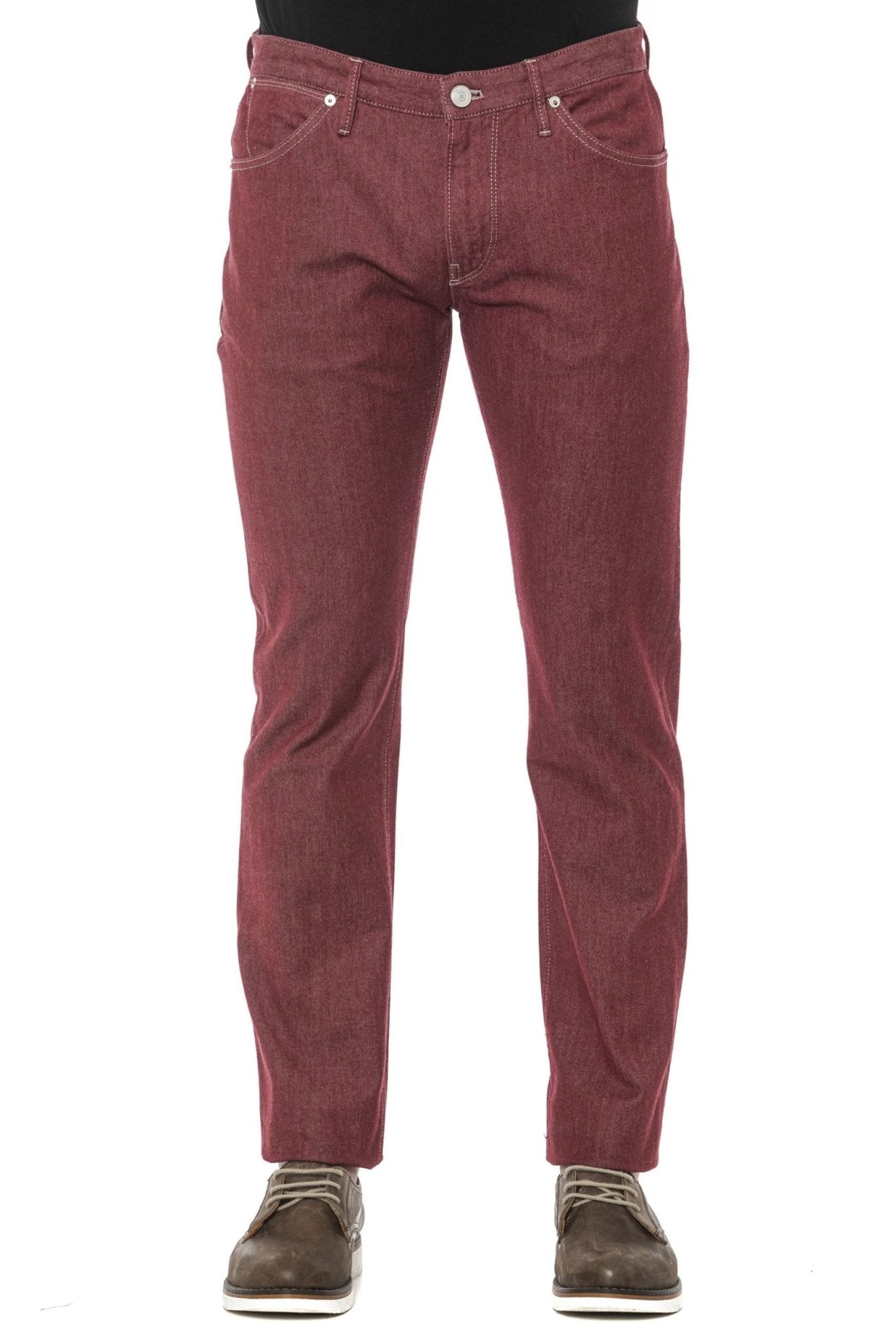 PT Torino Burgundy Cotton Jeans & Pant - Fizigo