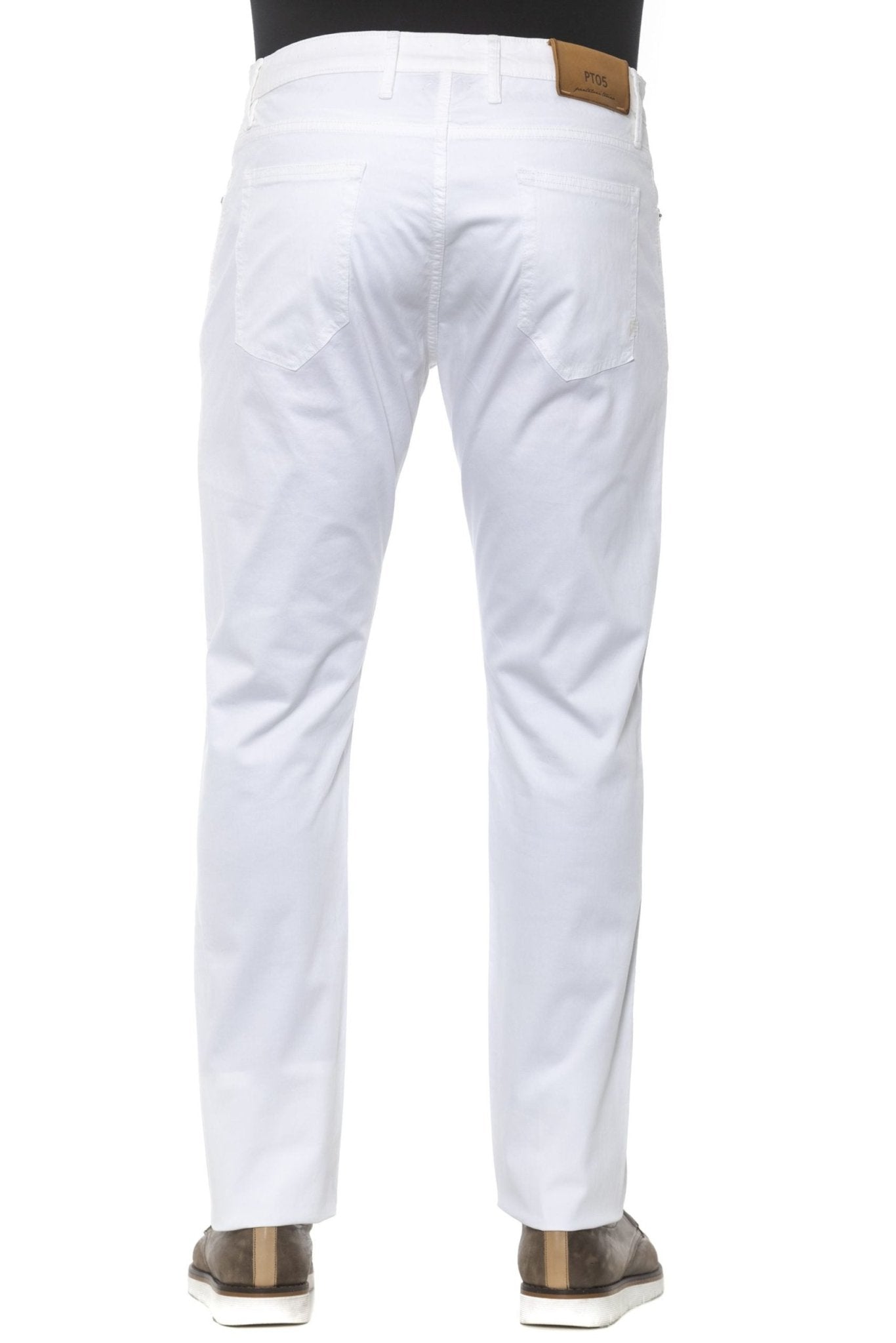 PT Torino White Cotton Jeans & Pant - Fizigo