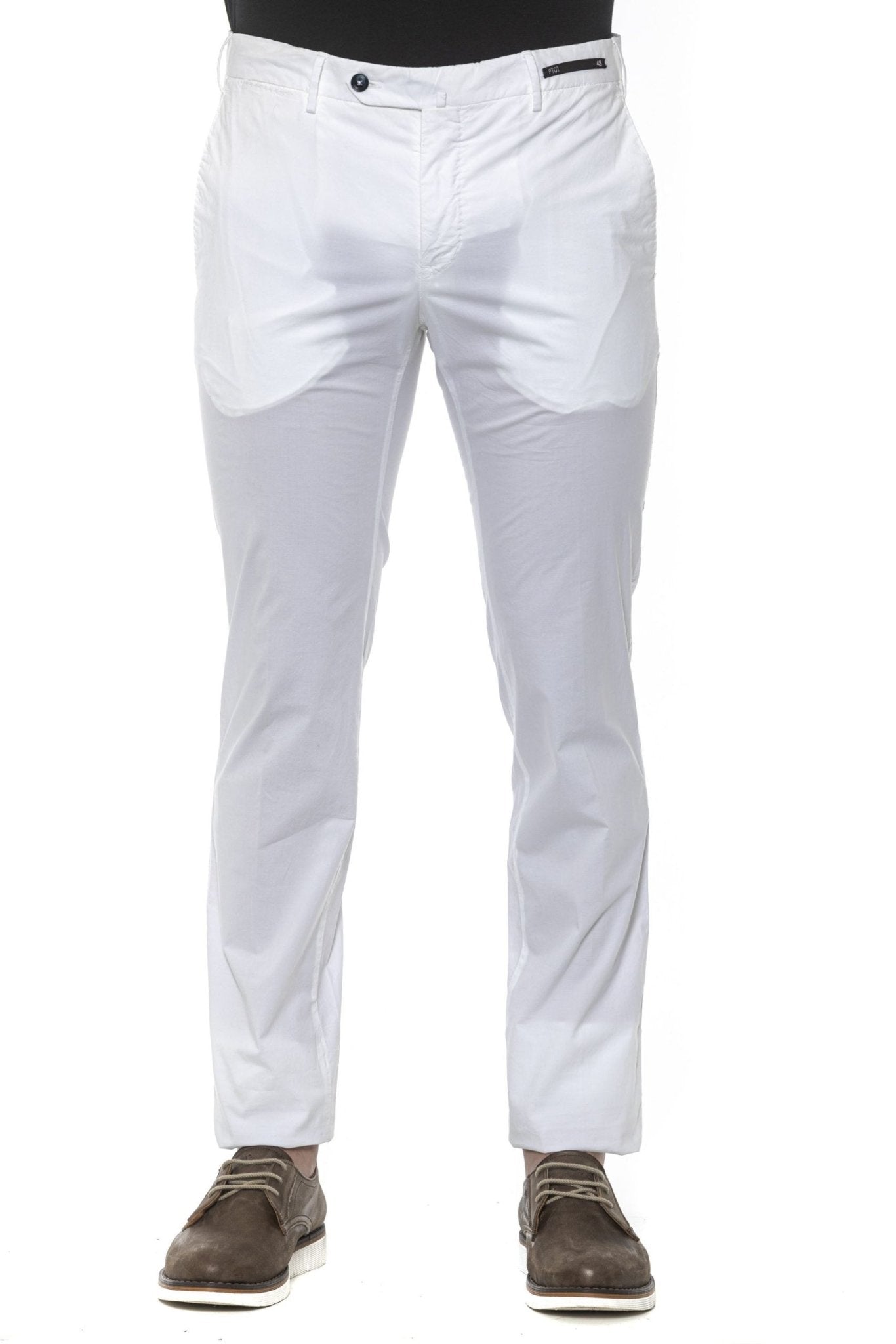 PT Torino White Cotton Jeans & Pant - Fizigo