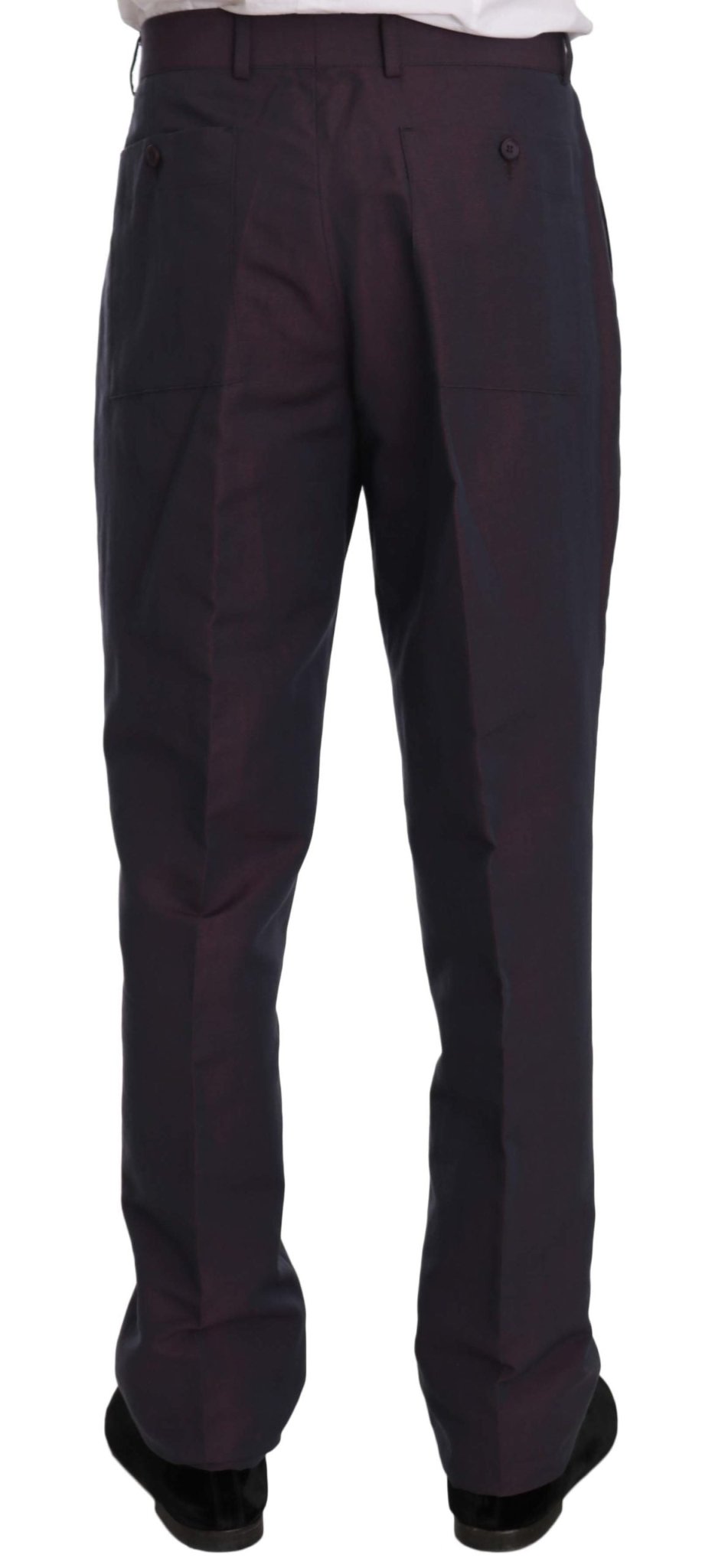 Romeo Gigli Purple Solid Two Piece 3 Button Linen Suit - Fizigo