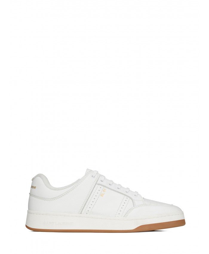 Saint Laurent White Calf Leather Low-Top Sneakers - Fizigo