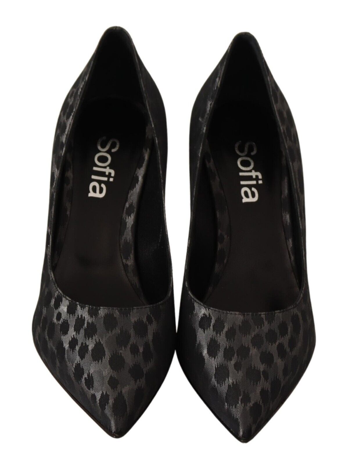 Sofia Black Leopard Leather Stiletto High Heels Pumps Shoes - Fizigo