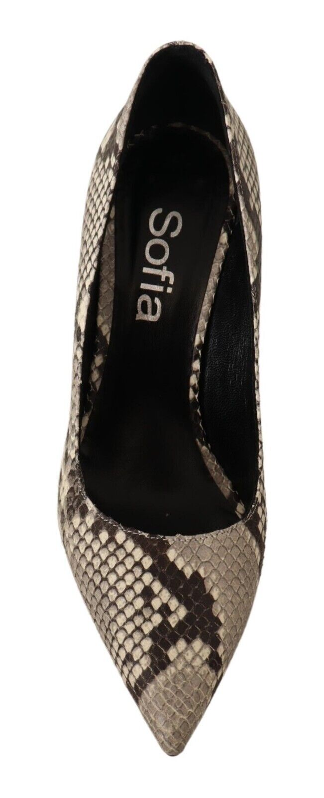 Sofia Gray Snake Skin Leather Stiletto High Heels Pumps Shoes - Fizigo