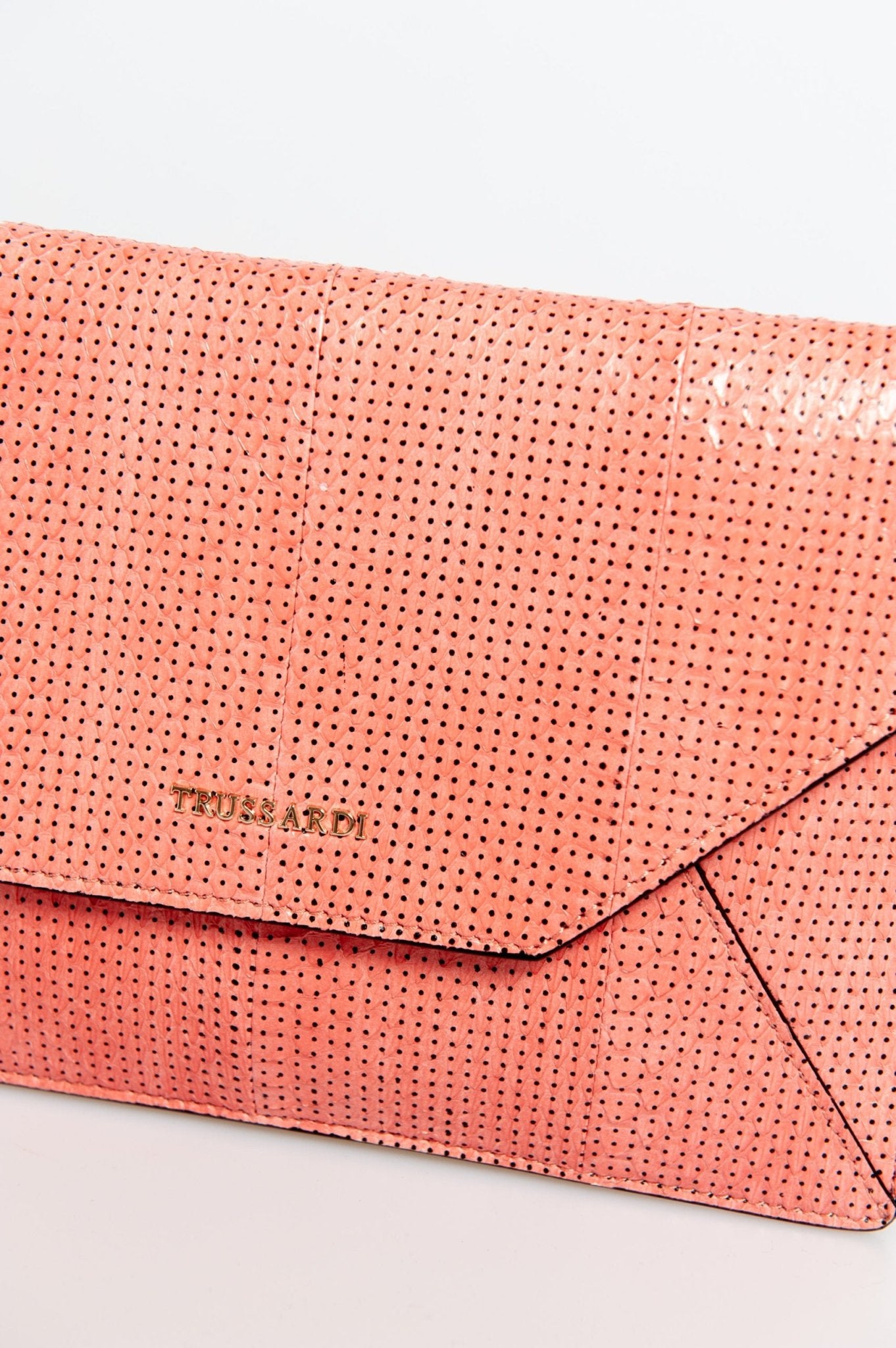 Trussardi Pink Leather Clutch Bag - Fizigo