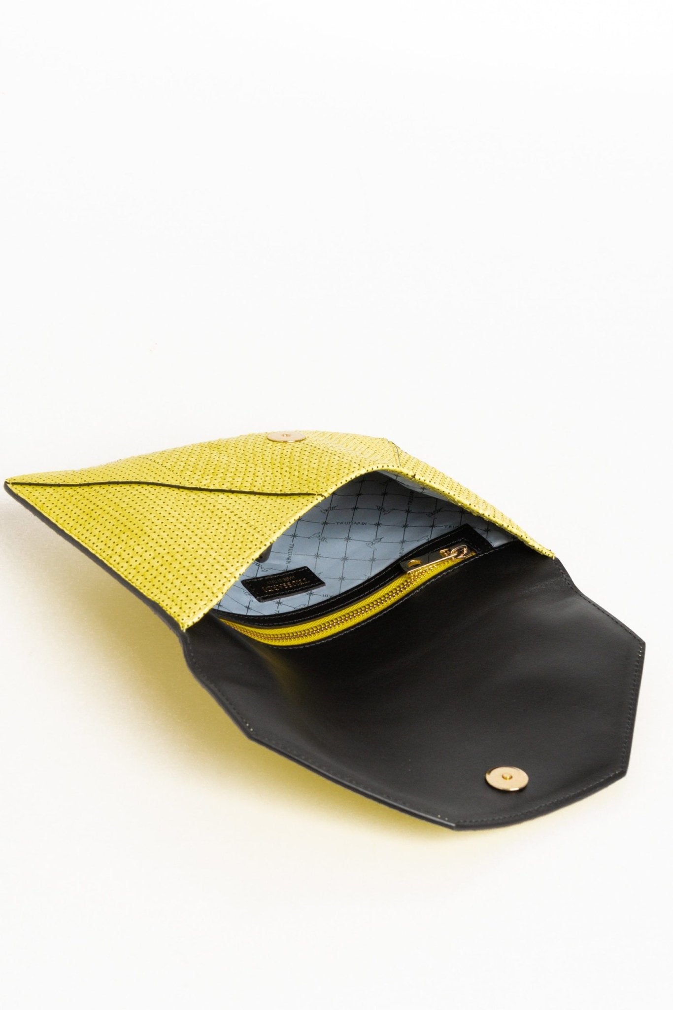 Trussardi Yellow Leather Clutch Bag - Fizigo