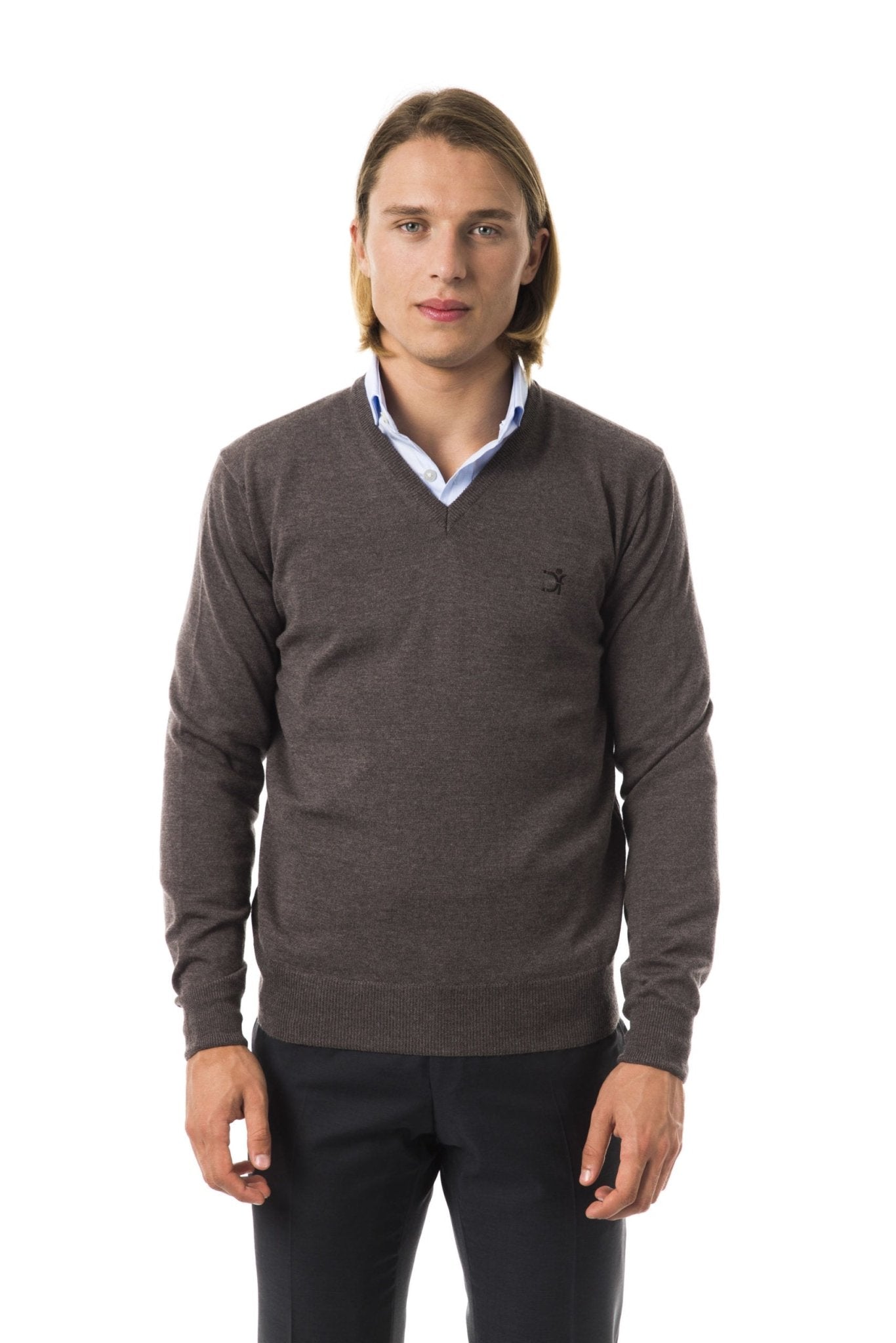 Uominitaliani Gray Merino Wool Sweater - Fizigo