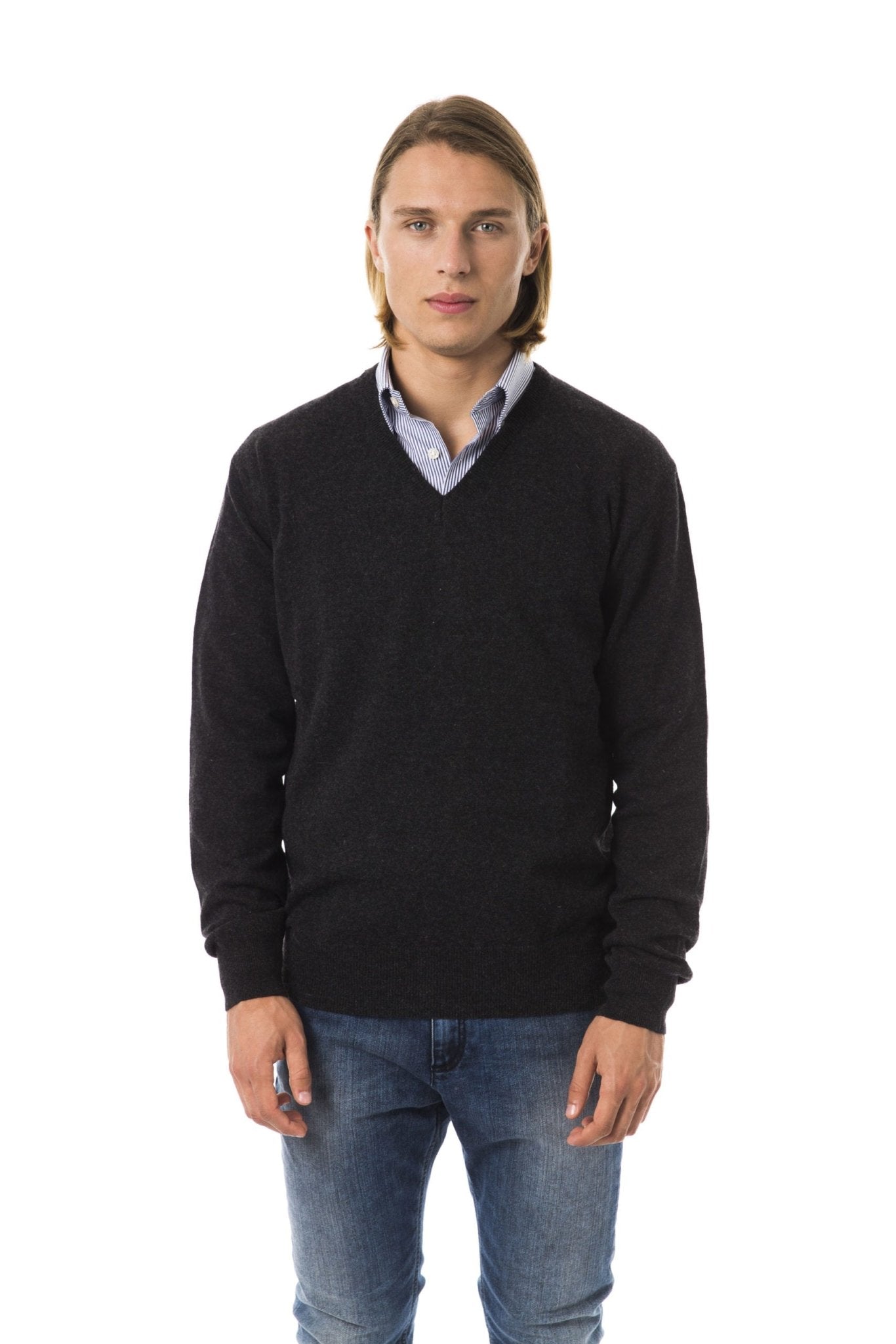 Uominitaliani Gray Wool Sweater - Fizigo