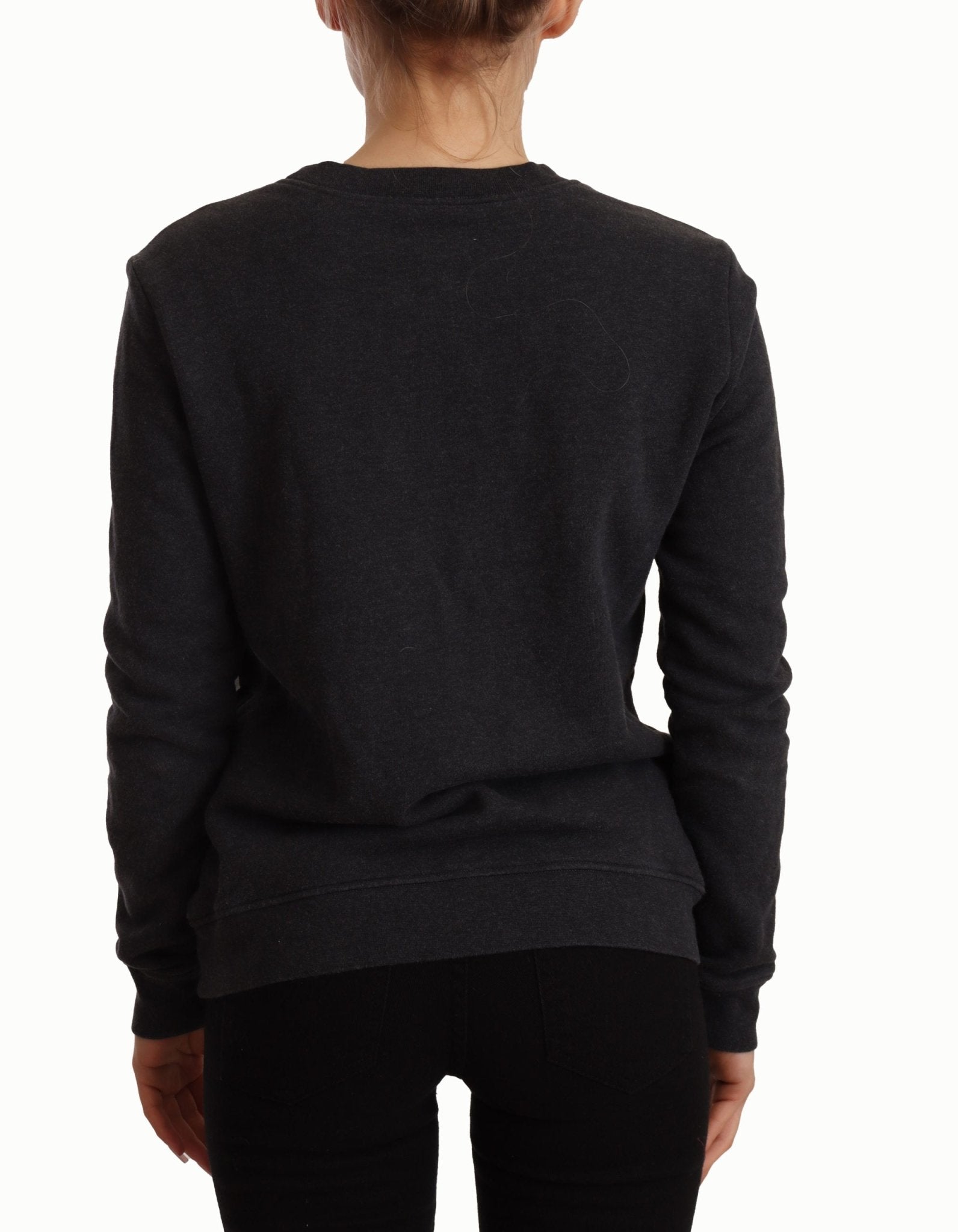Versace Jeans Black Cotton Leopard Long Sleeves Pullover Sweater - Fizigo