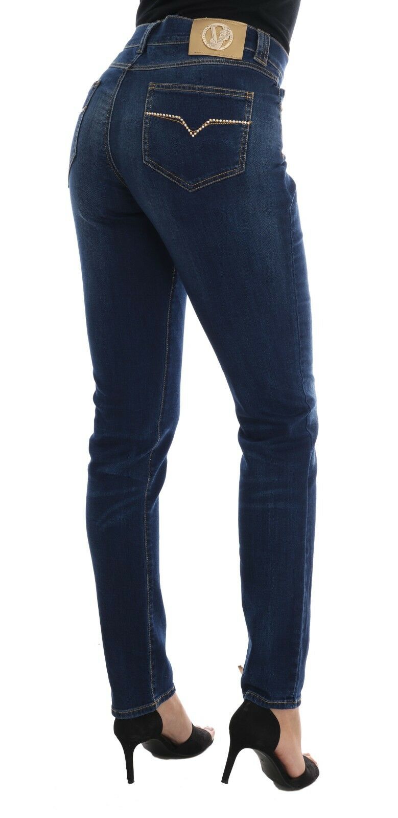 Versace Jeans Blue Wash Cotton Stretch Slim Denim Jeans Pant - Fizigo