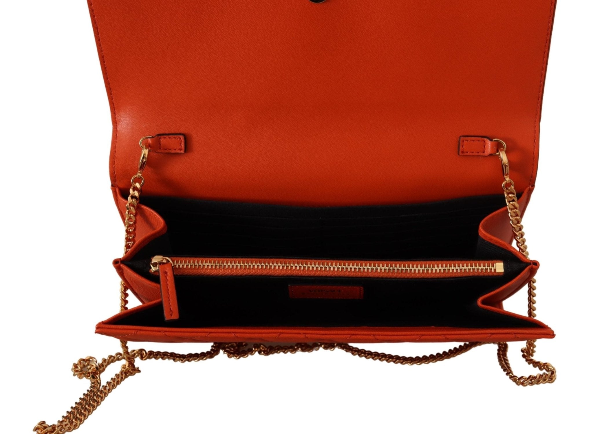 Versace Red Nappa Leather Medusa Evening Bag - Fizigo