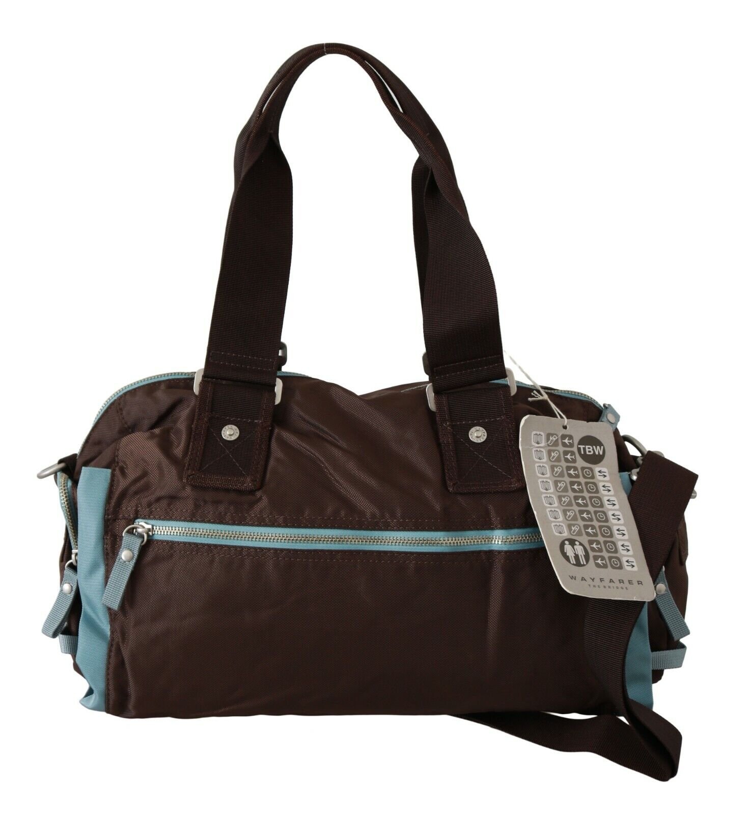 WAYFARER Brown Handbag Duffel Travel Purse - Fizigo