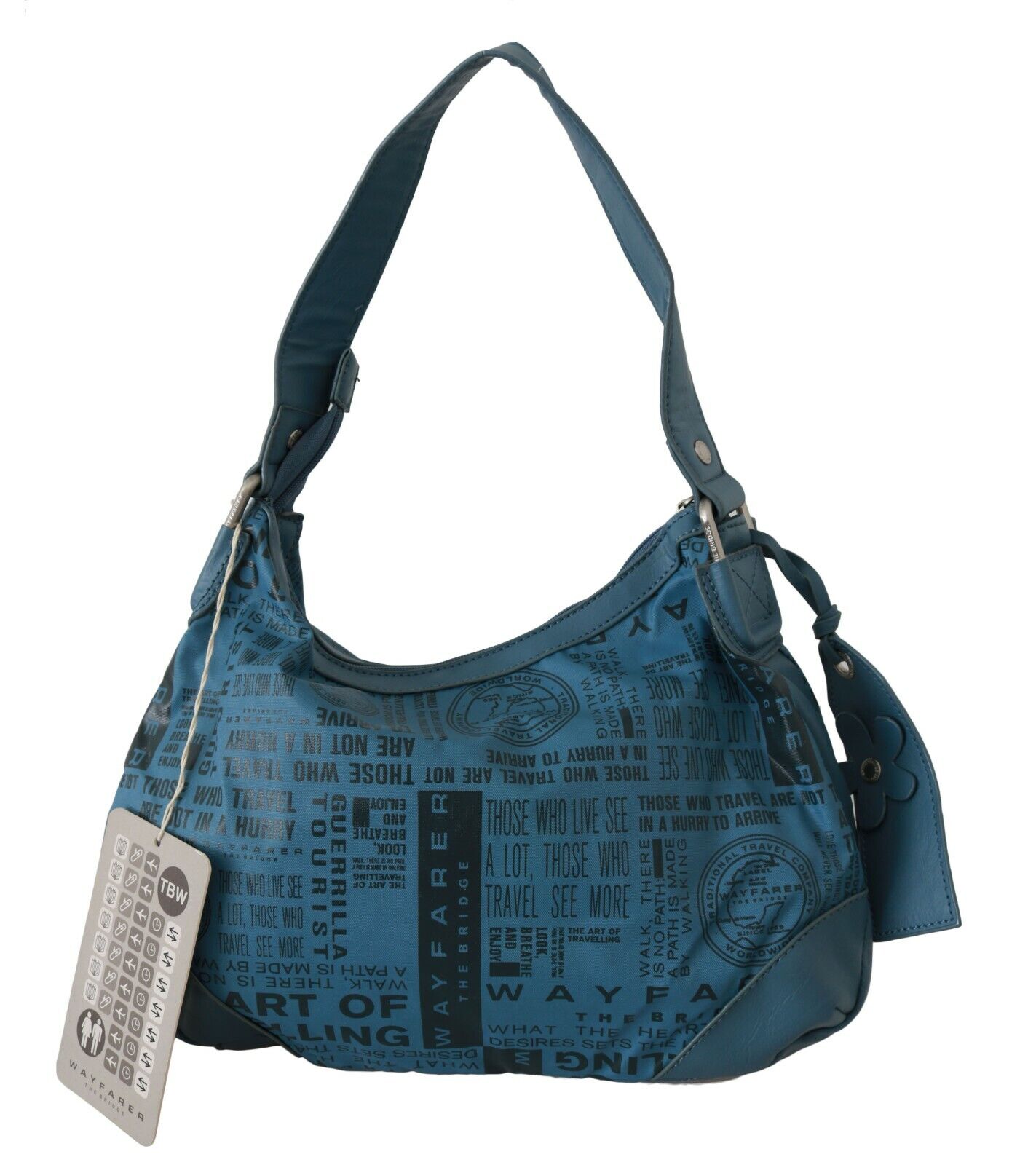 WAYFARER Shoulder Handbag Printed Purse Women Blue - Fizigo