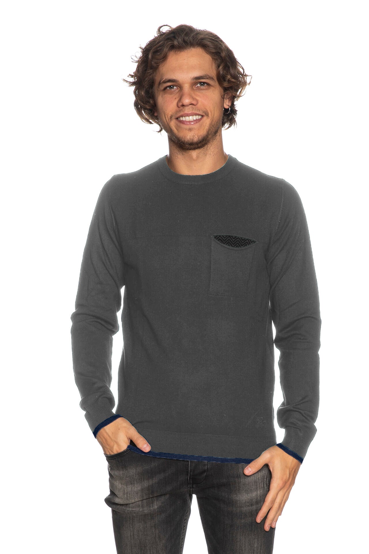 Yes Zee Gray Viscose Sweater - Fizigo