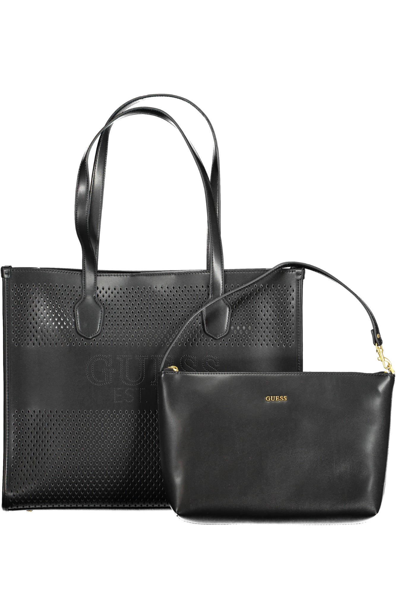 Guess Jeans Black Polyurethane Handbag - Fizigo