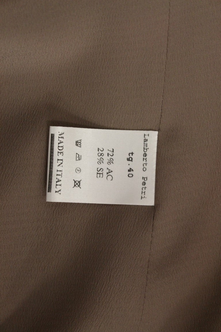 Lamberto Petri Mustard Yellow Silk Blazer Jacket - Fizigo