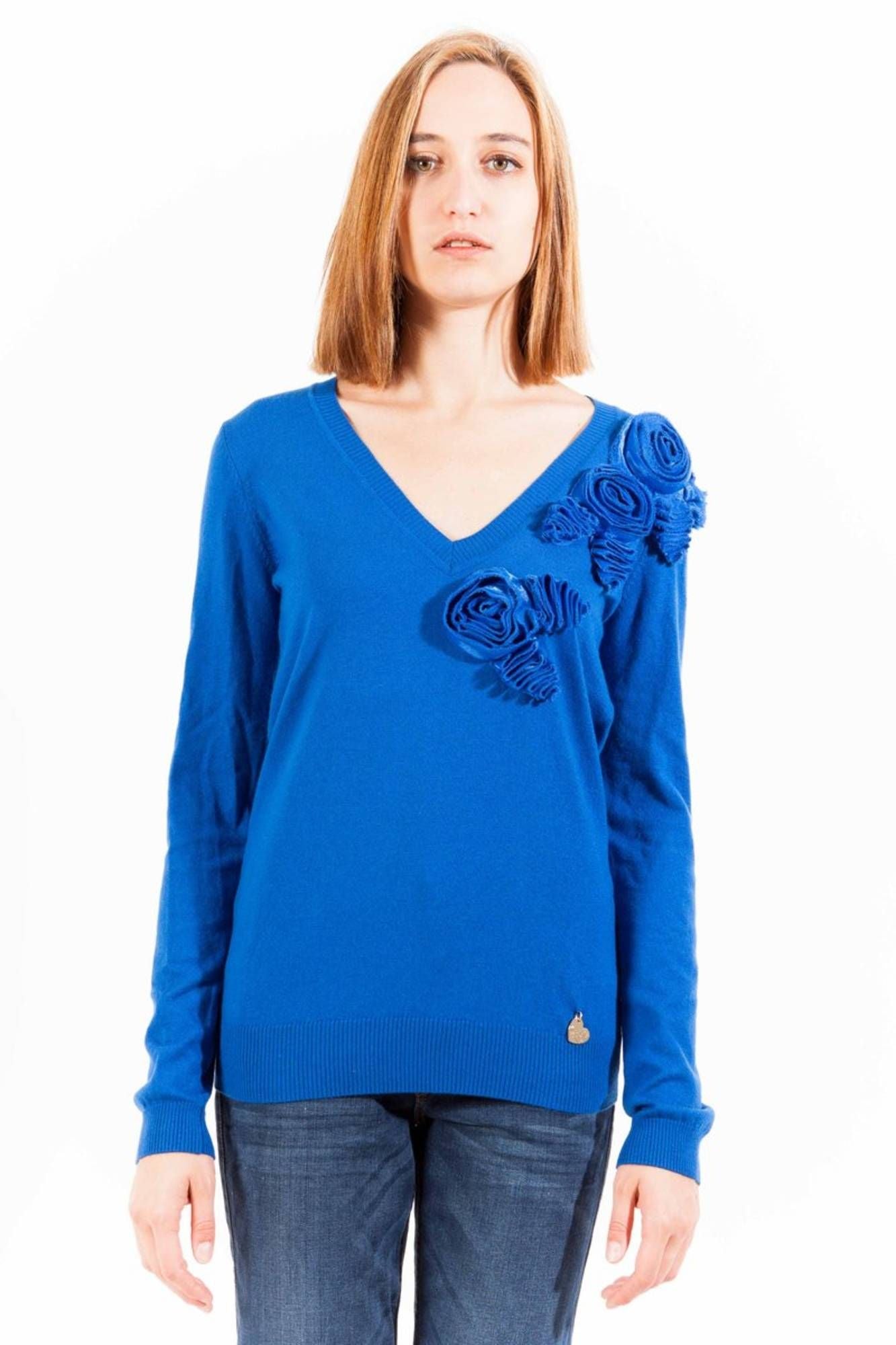 Love Moschino Blue Polyester Sweater - Fizigo