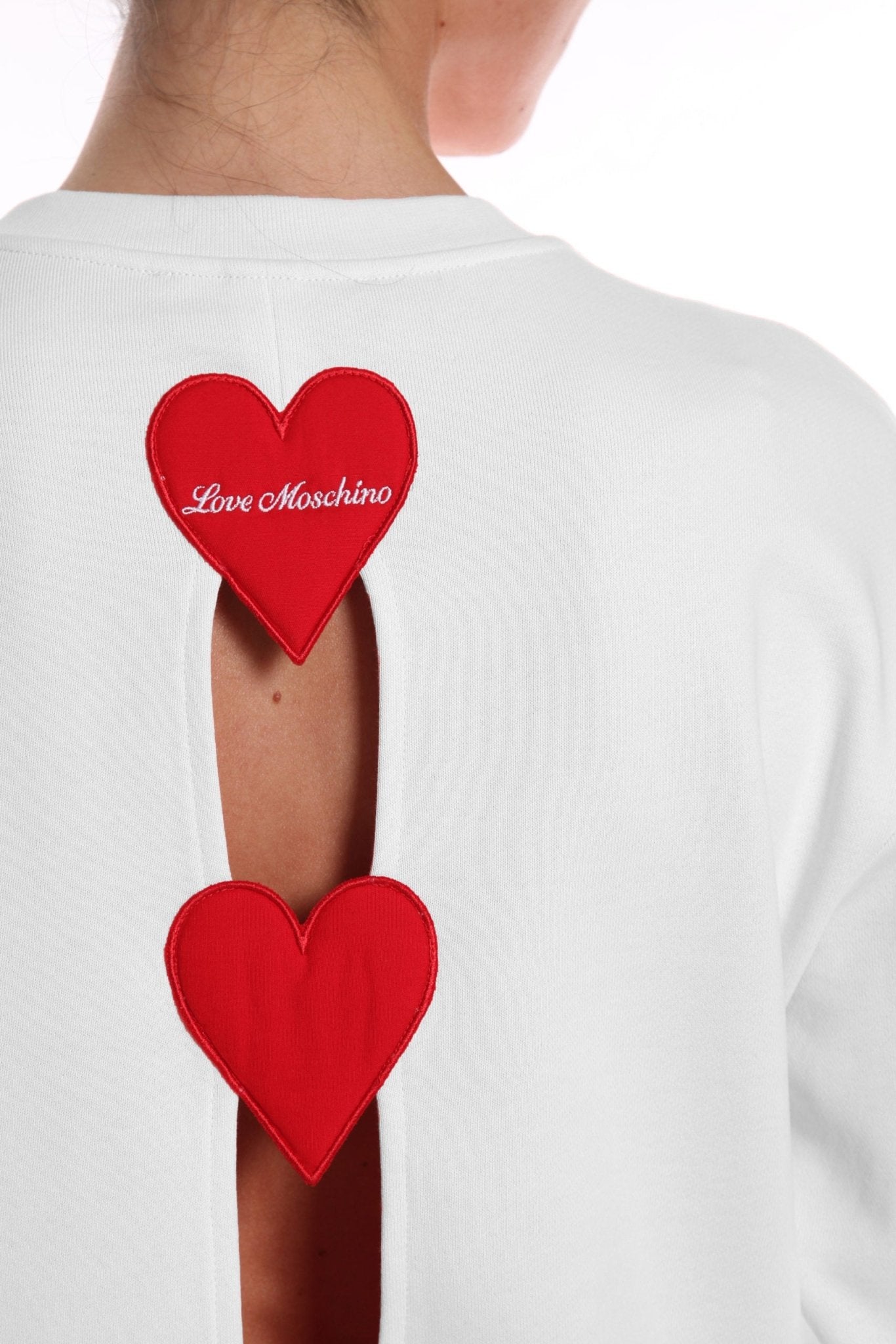 Love Moschino White Cotton Sweater - Fizigo