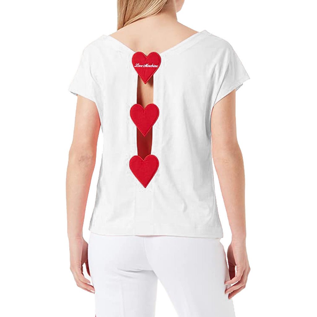 Love Moschino White Cotton Tops & T-Shirt - Fizigo