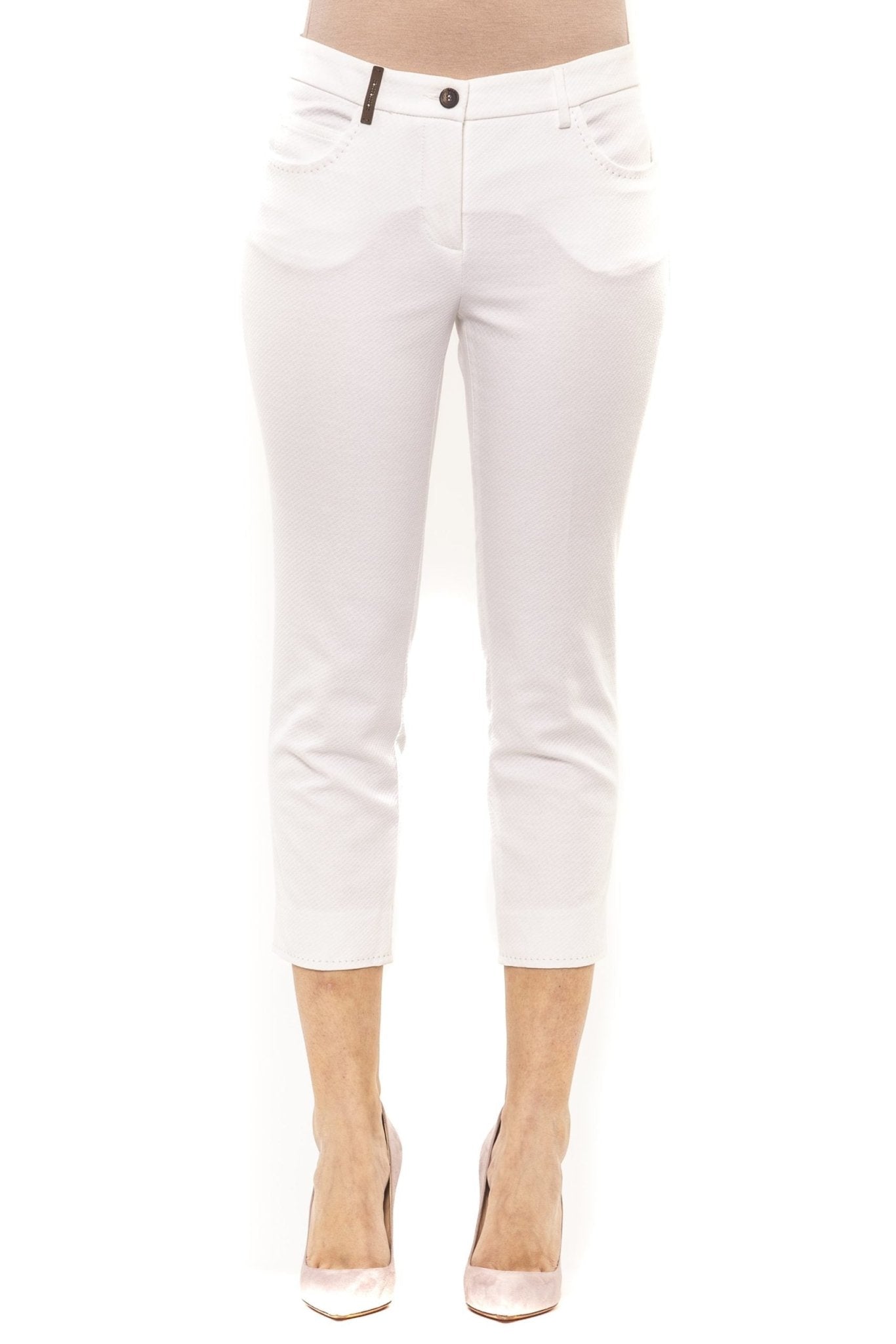 Peserico White Cotton Jeans & Pant - Fizigo