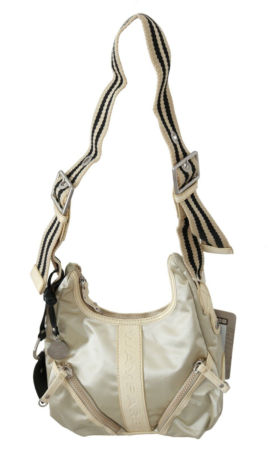 WAYFARER White Shoulder Crossbody Sling Fabric Purse - Fizigo